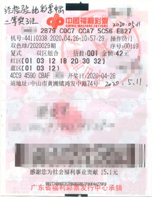 中山彩民“7+3”复式票守中双色球101万元大奖 中山彩民“7+3”复式票守中双色球101万元大奖