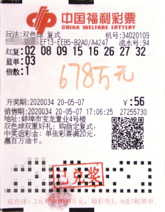 中奖彩票