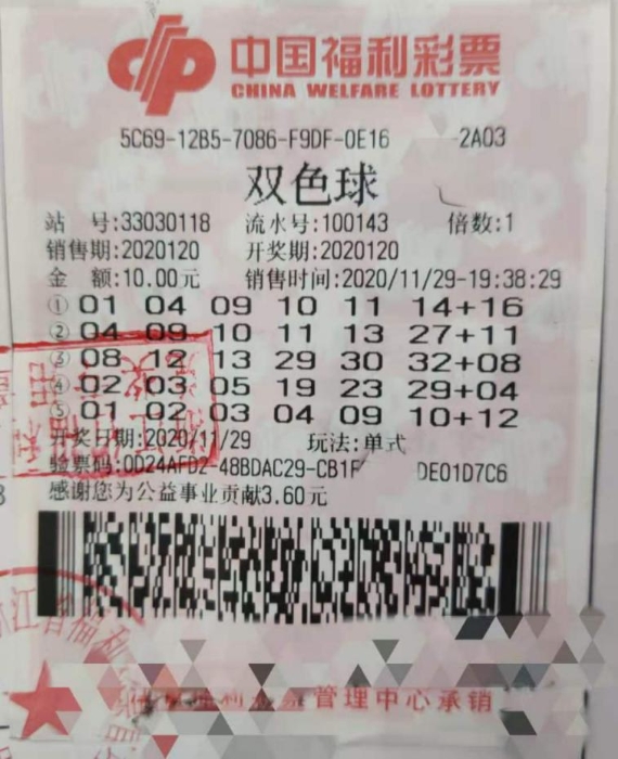 第5注彩票中得头奖