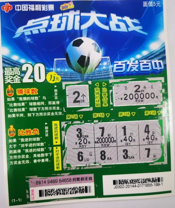 “点球大战”一等奖二十万元