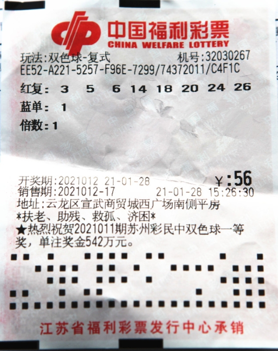 徐州忠厚小伙喜中奖金589万多元1