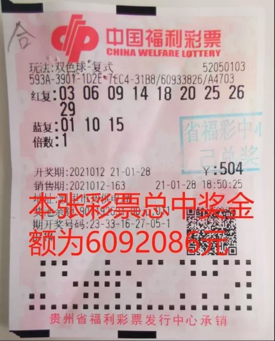 因彩结缘！18人合买团合力斩获双色球大奖609万元！2
