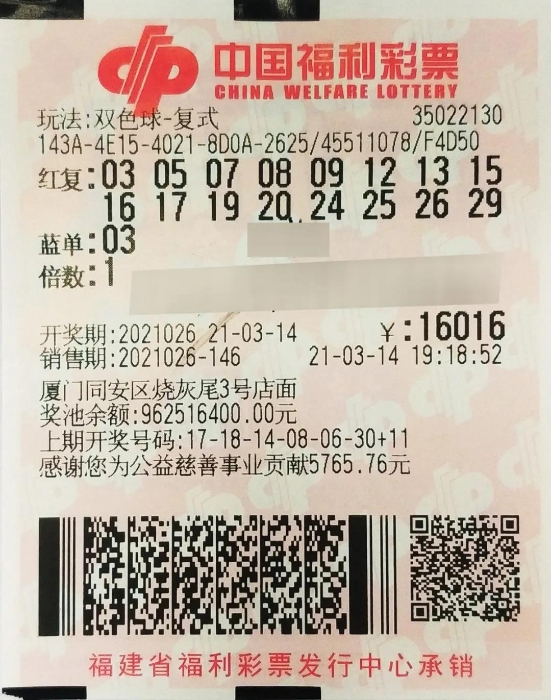 厦门硬核彩民大复式狂揽双色球544万元3 厦门硬核彩民大复式狂揽双色球544万元3