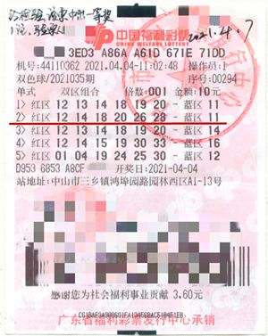 中山彩民守号十年 喜中双色球784万大奖