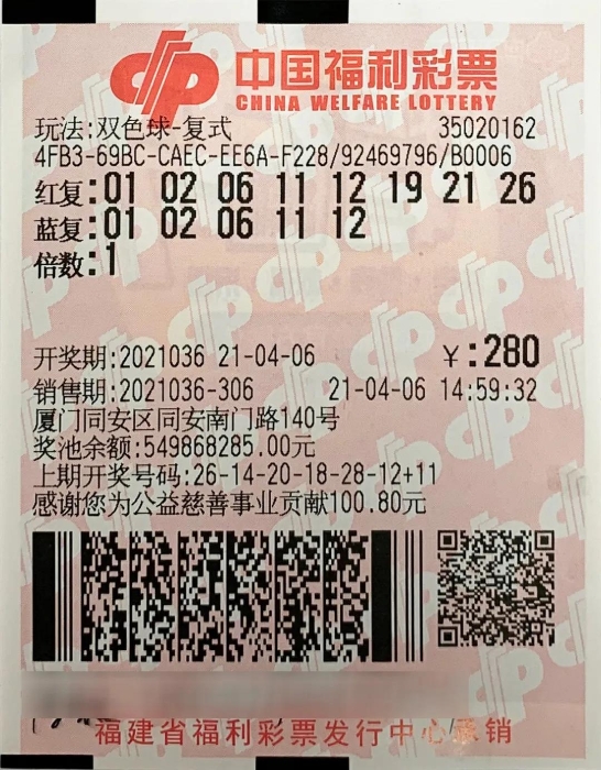 748万元！厦门彩民守号十几期揽获双色球超值大奖3
